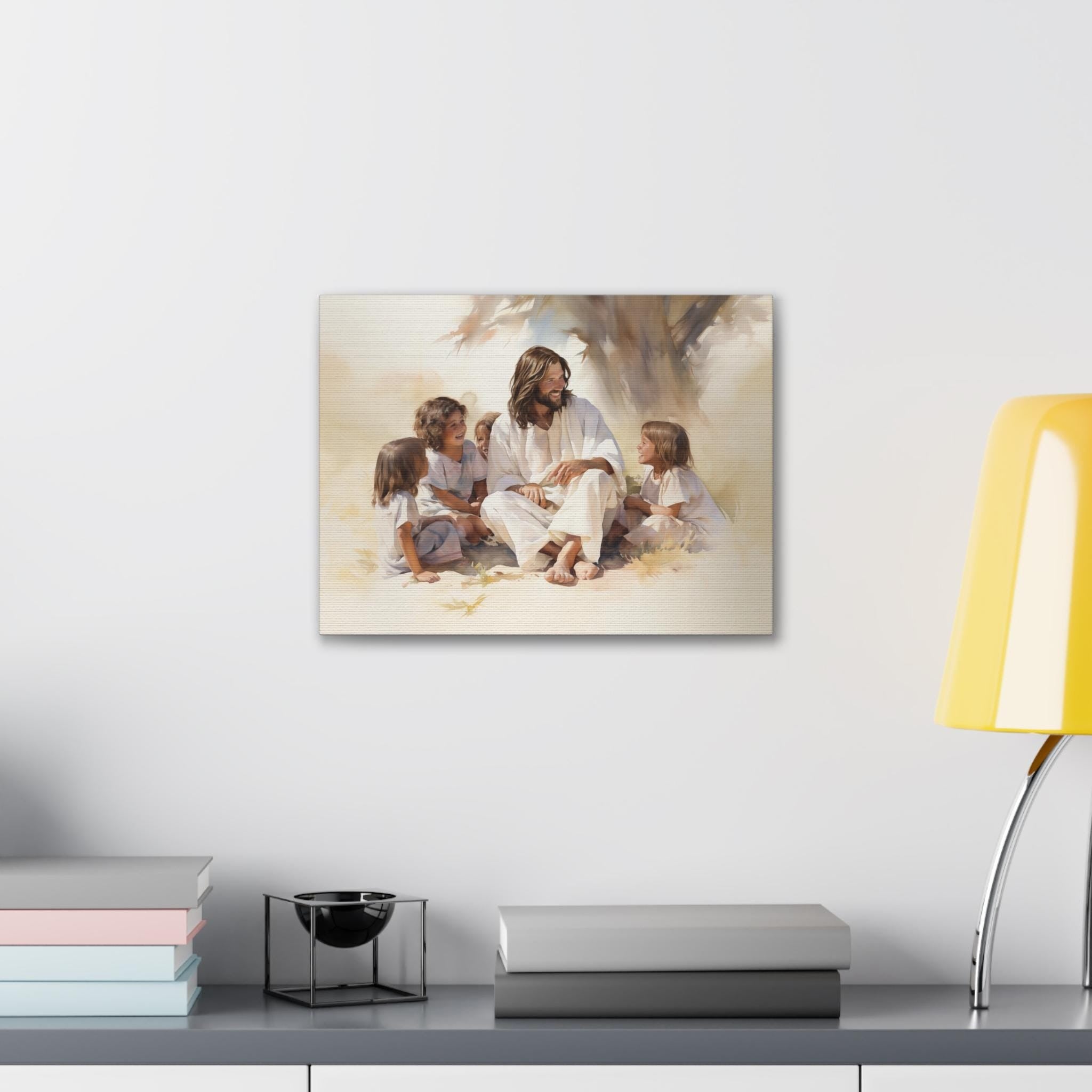 Jesus With Children Poster, Jesus Poster, Easter Poster, Christian Wall Art, Easter Gift, Christian Home Decor, LDS Gifts